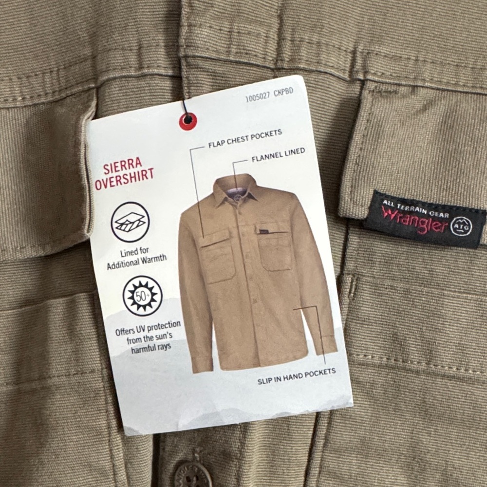Wrangler Men's Sage Green Shirt Jacket - Picture 2 of 4